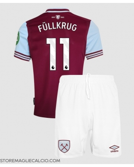 West Ham United Niclas Fullkrug #11 Maglia Gara Casa Repliche 2024-25 Bambino Maniche Corte